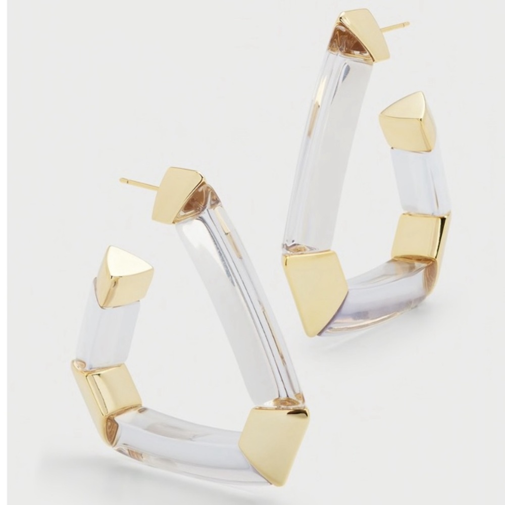 Kendra Scott Arden 14K Gold-Plated & Clear Resin Hoop Earrings